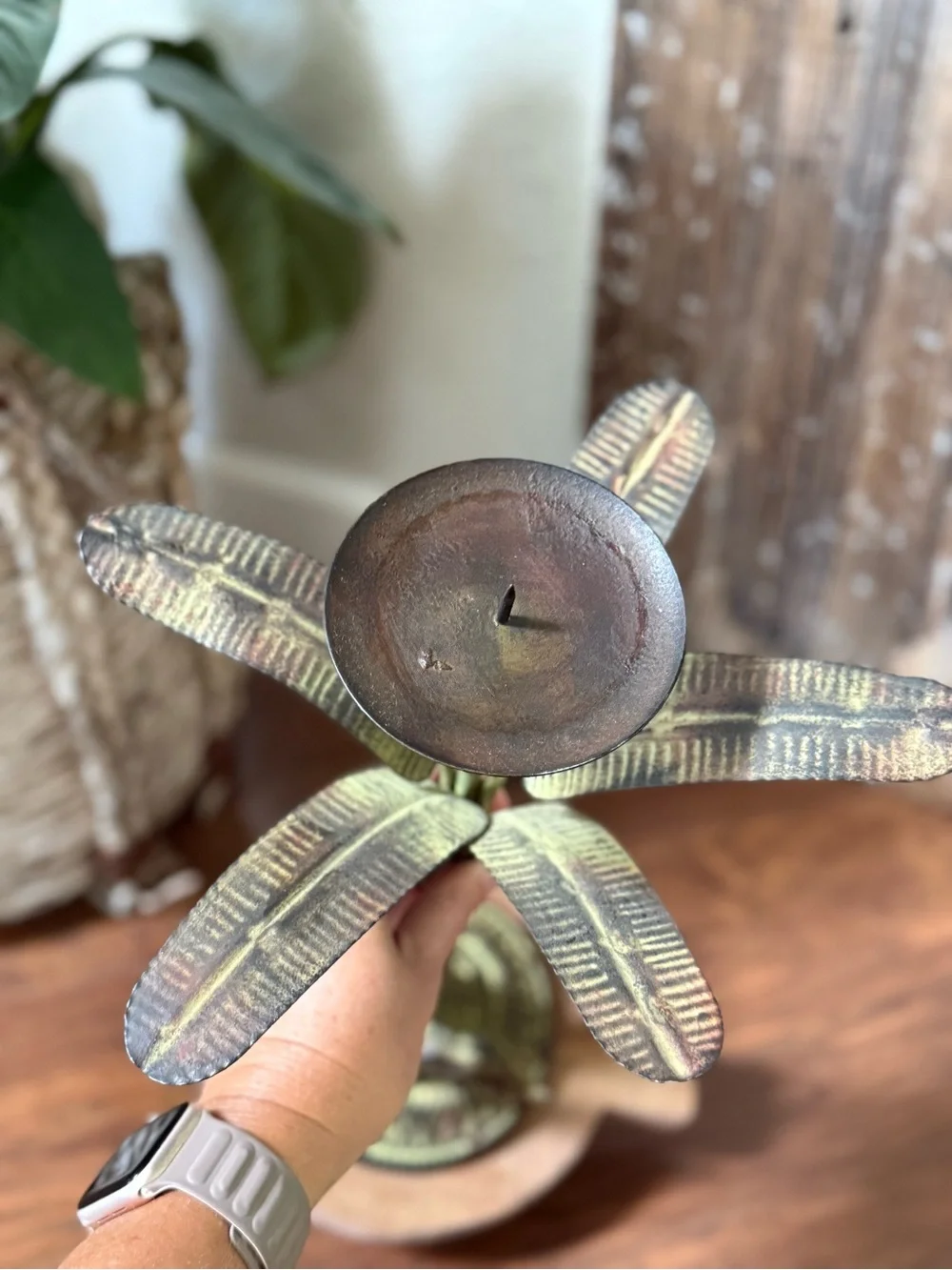 Vintage Metal Elephant Candle Stick 15” Tall